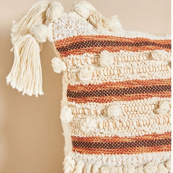 All Roads Textured Primrose Pillow - square - rust & cream - Picture 3 of 12